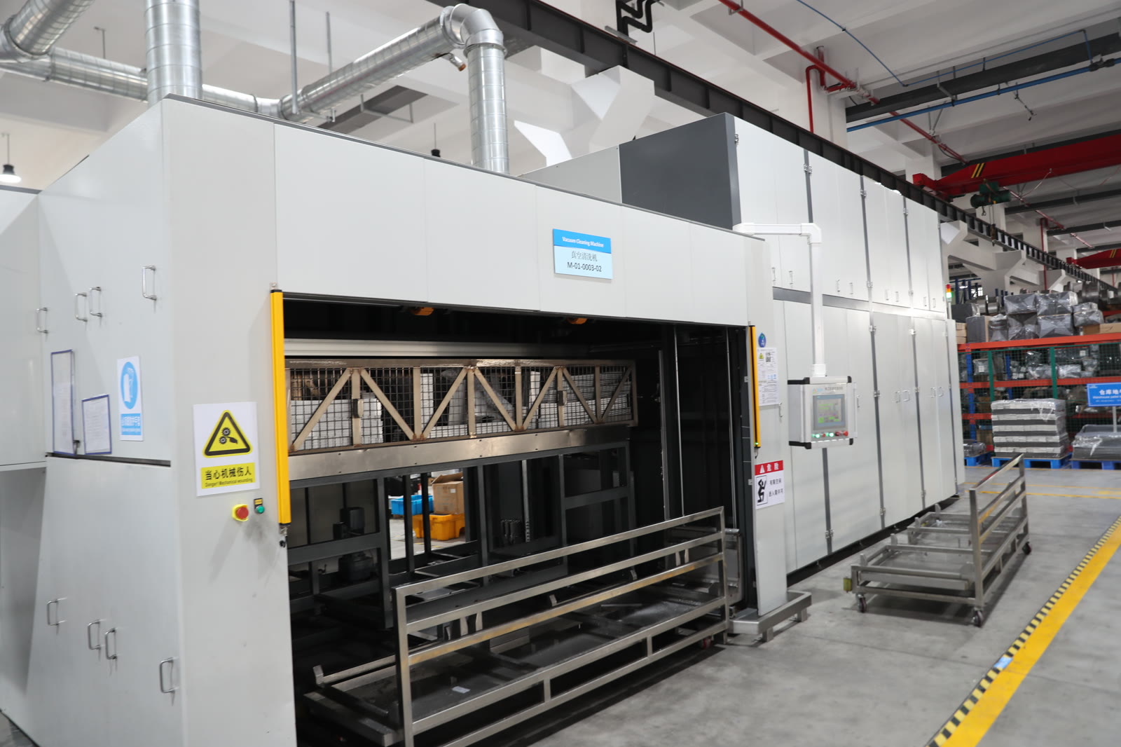 Industrial ultrasonic cleaning and CAB brazing line for aluminum heat exchanger cores