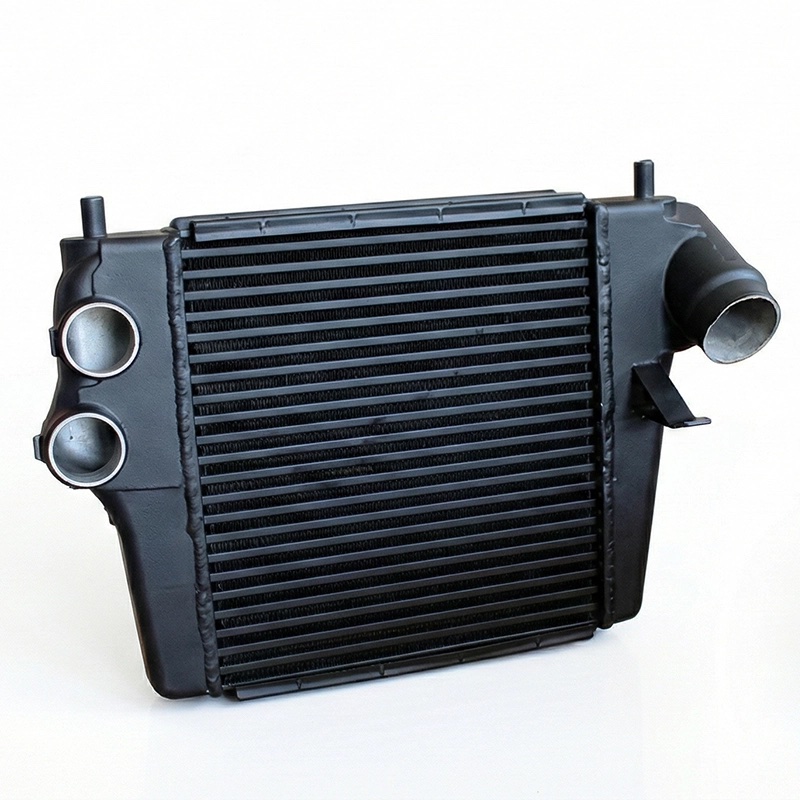 Bar-and-plate air cooler heat exchanger for compressed air and intercooler cooling